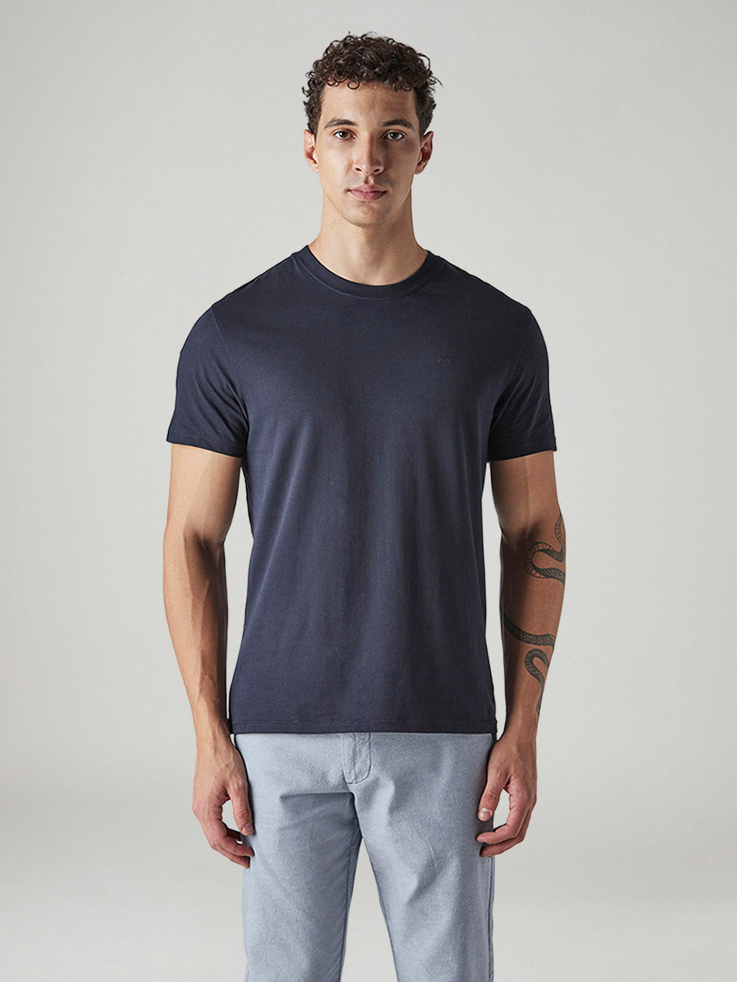Men's Solid Slim Fit Jersey T-Shirt - Front View