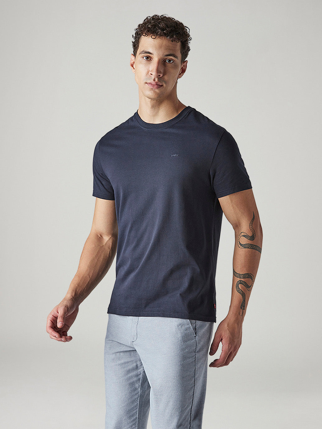 Men's Solid Slim Fit Jersey T-Shirt - Side View