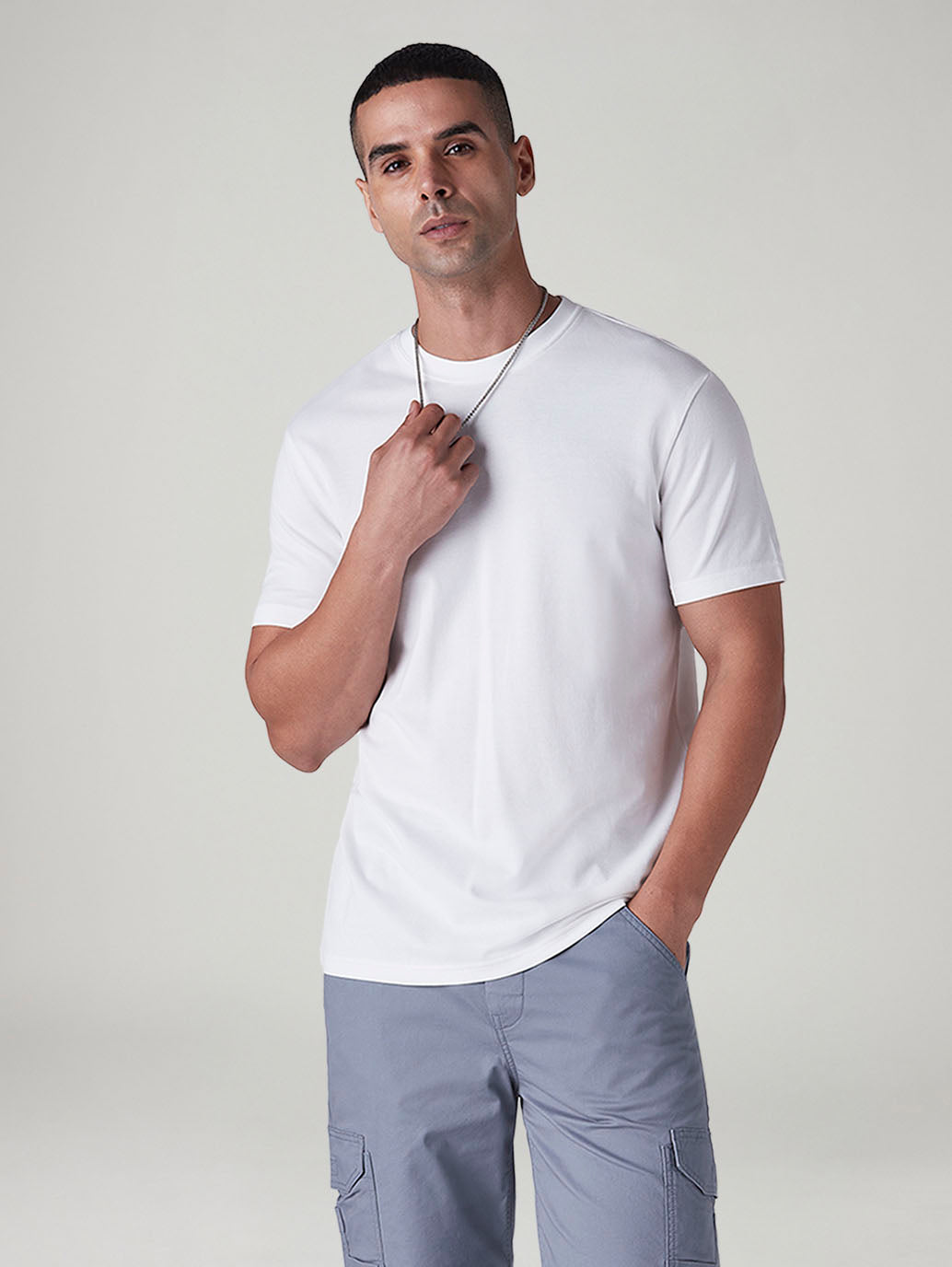 Men's Solid Slim Fit Pique T-Shirt