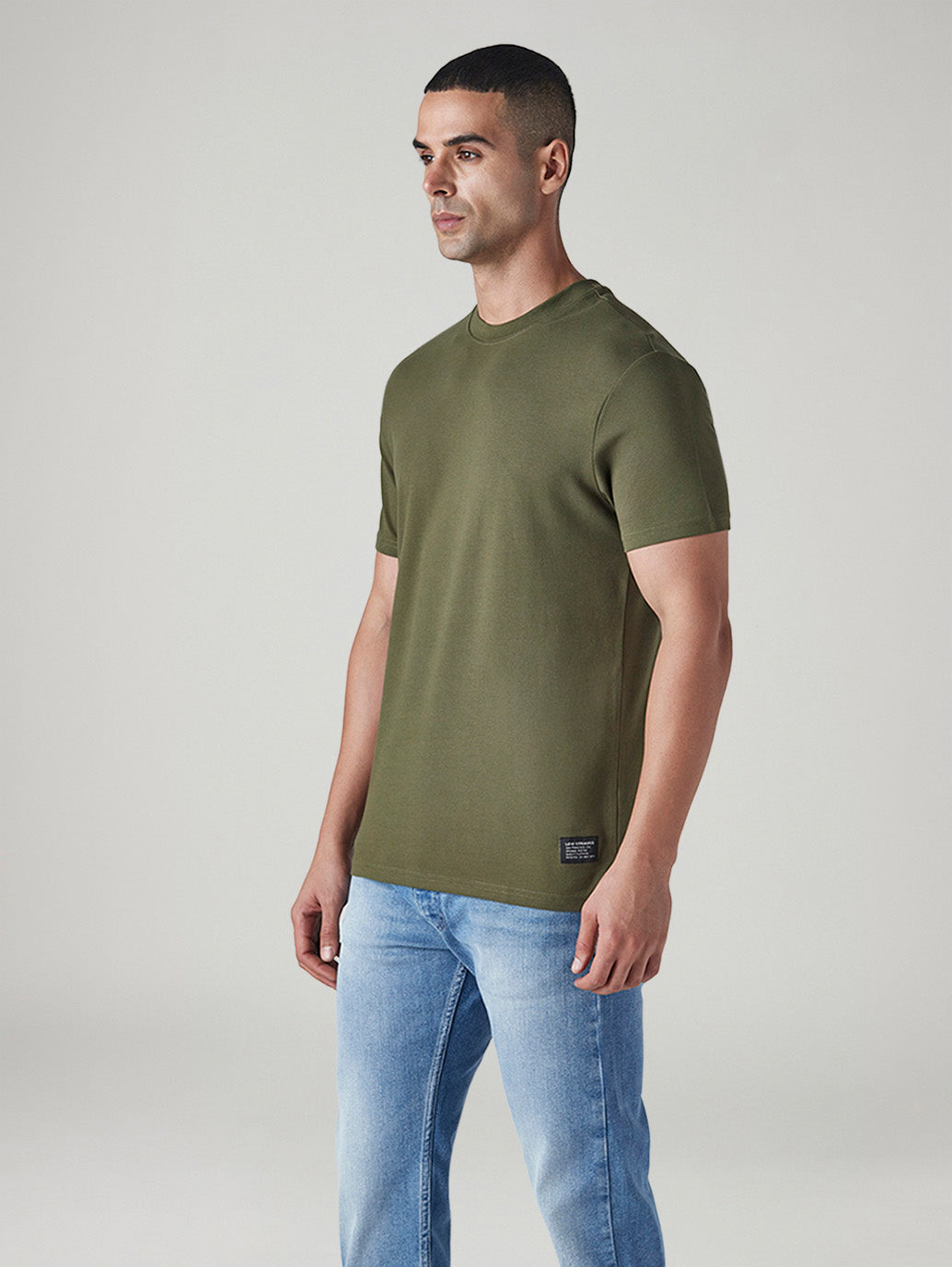 Men's Solid Slim Fit Pique T-Shirt - Side View