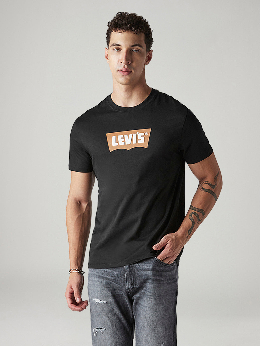Men's Logo Printed Slim Fit Jersey T-Shirt
