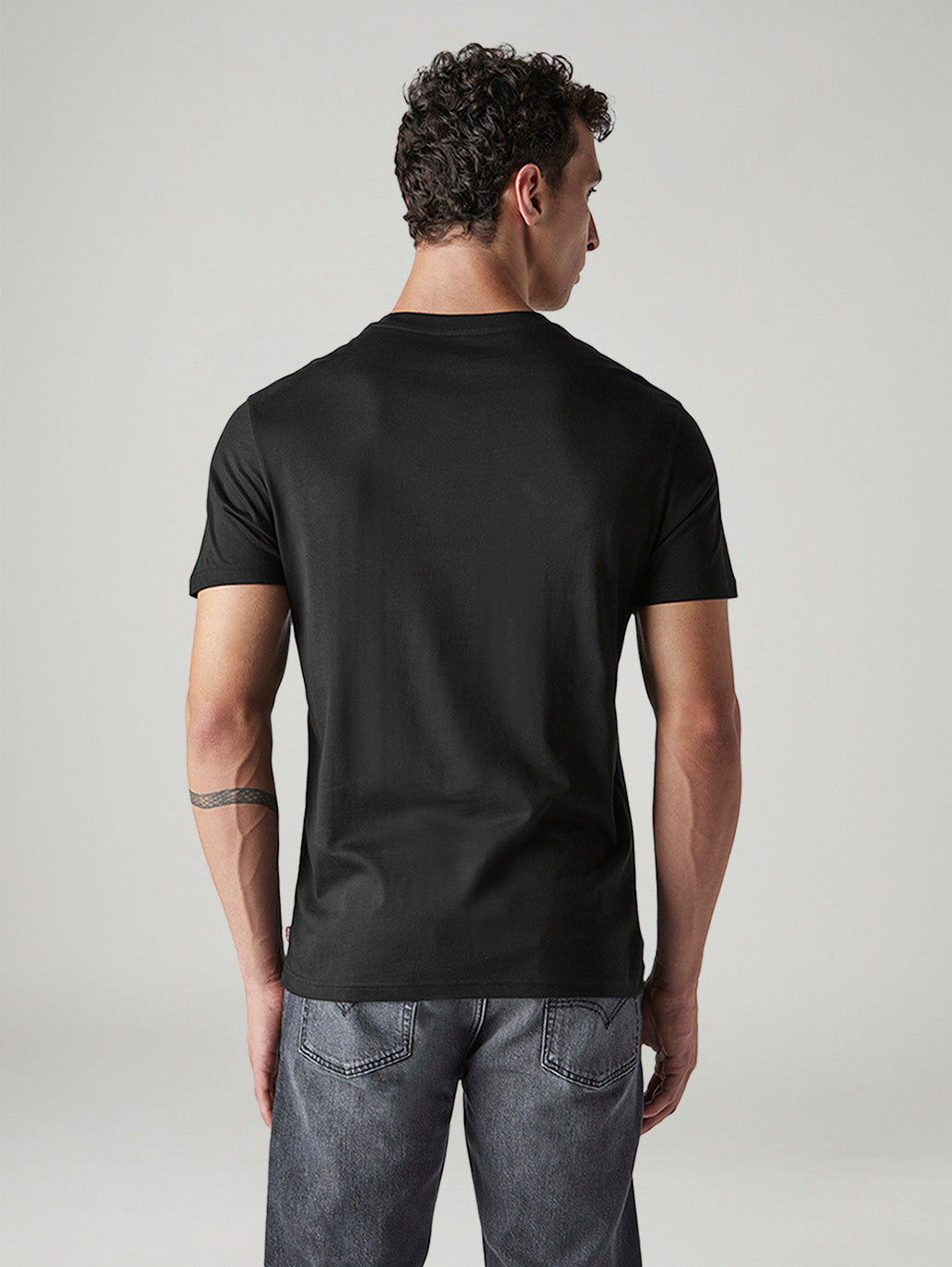 Men's Logo Printed Slim Fit Jersey T-Shirt - Back View