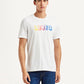 Men's Brand Logo White Slim Fit T-shirt - Front View