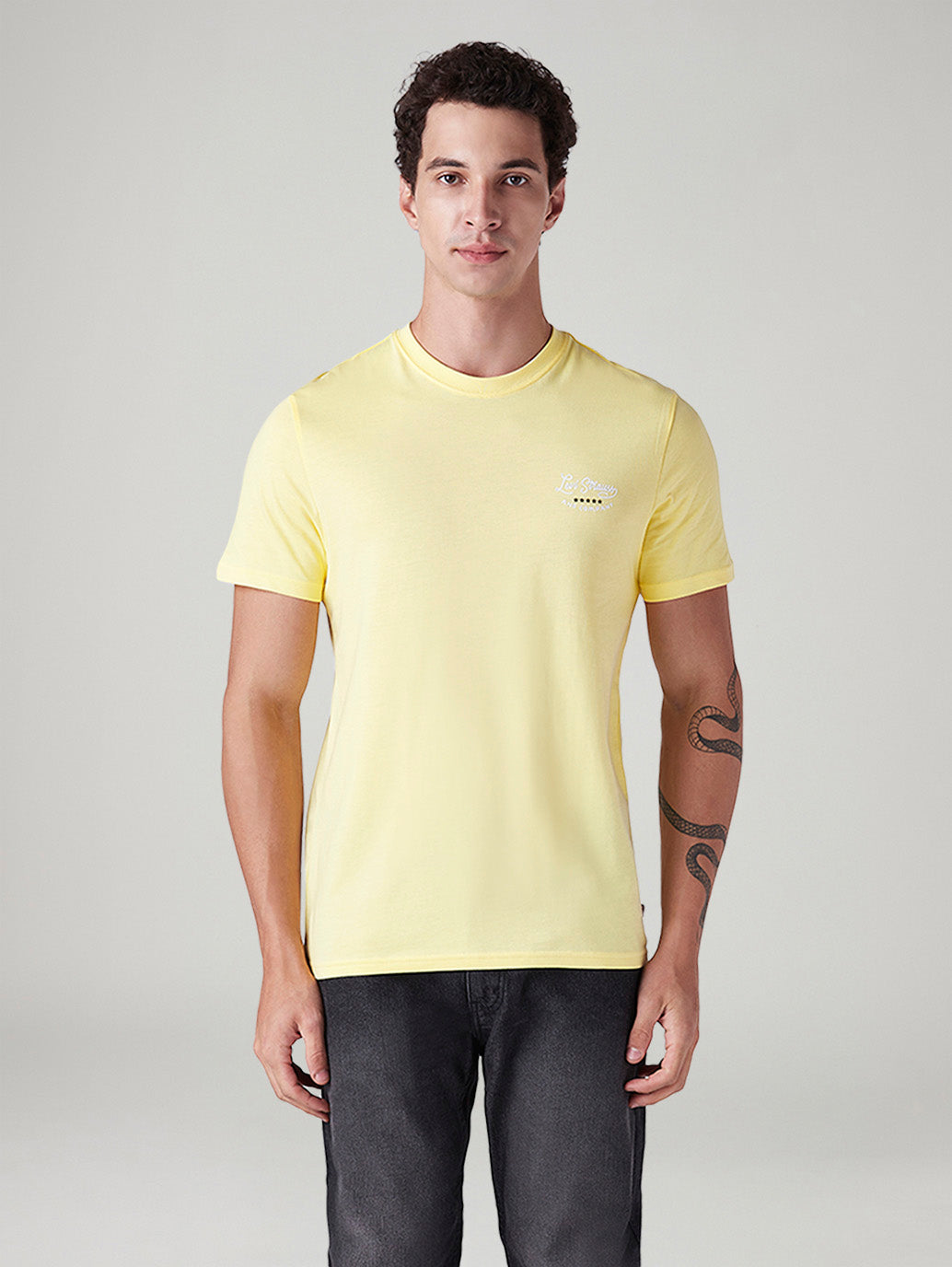 Men's Solid Slim Fit T-Shirt - Front View