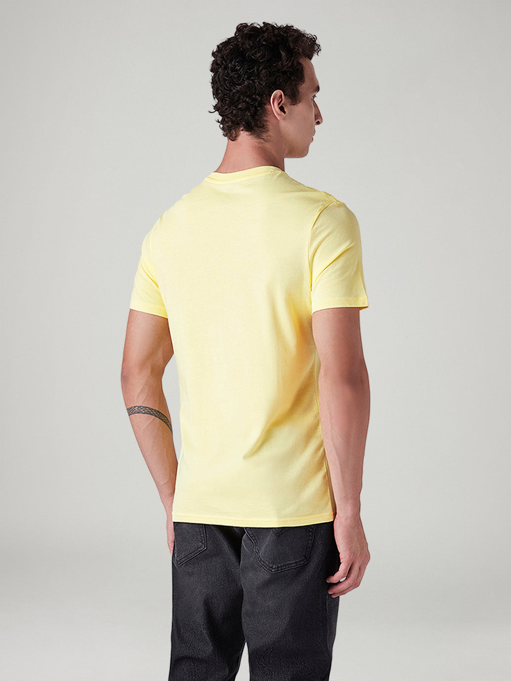 Men's Solid Slim Fit T-Shirt - Back View