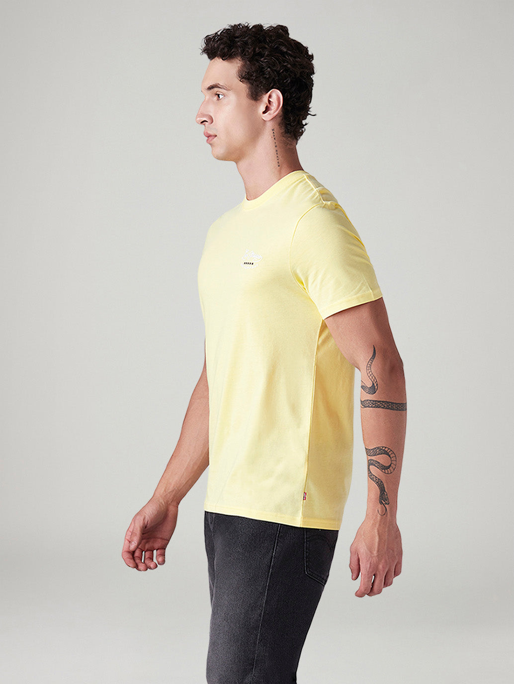 Men's Solid Slim Fit T-Shirt - Side View