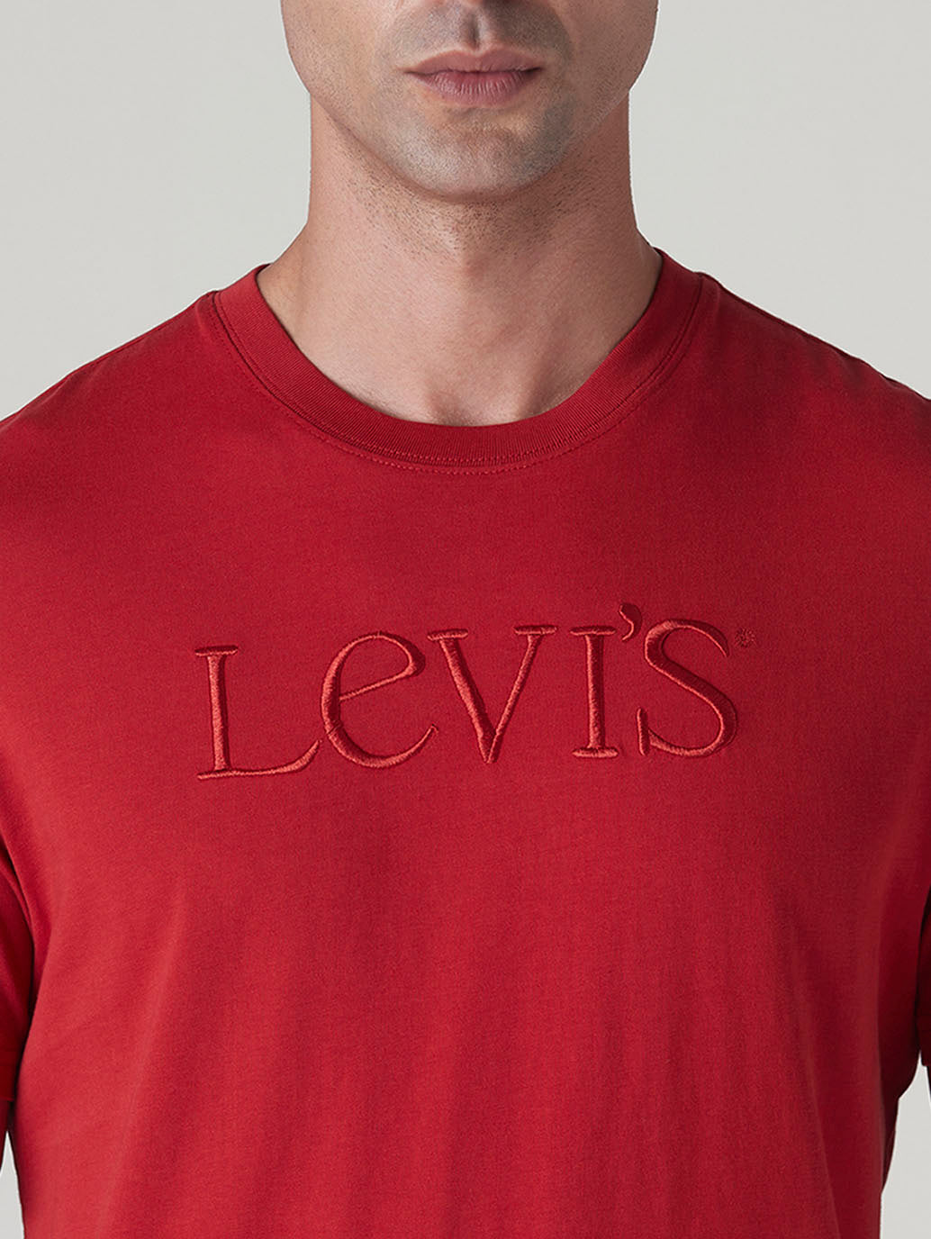 Men's Embroidered Slim Fit Jersey T-Shirt - Detail View