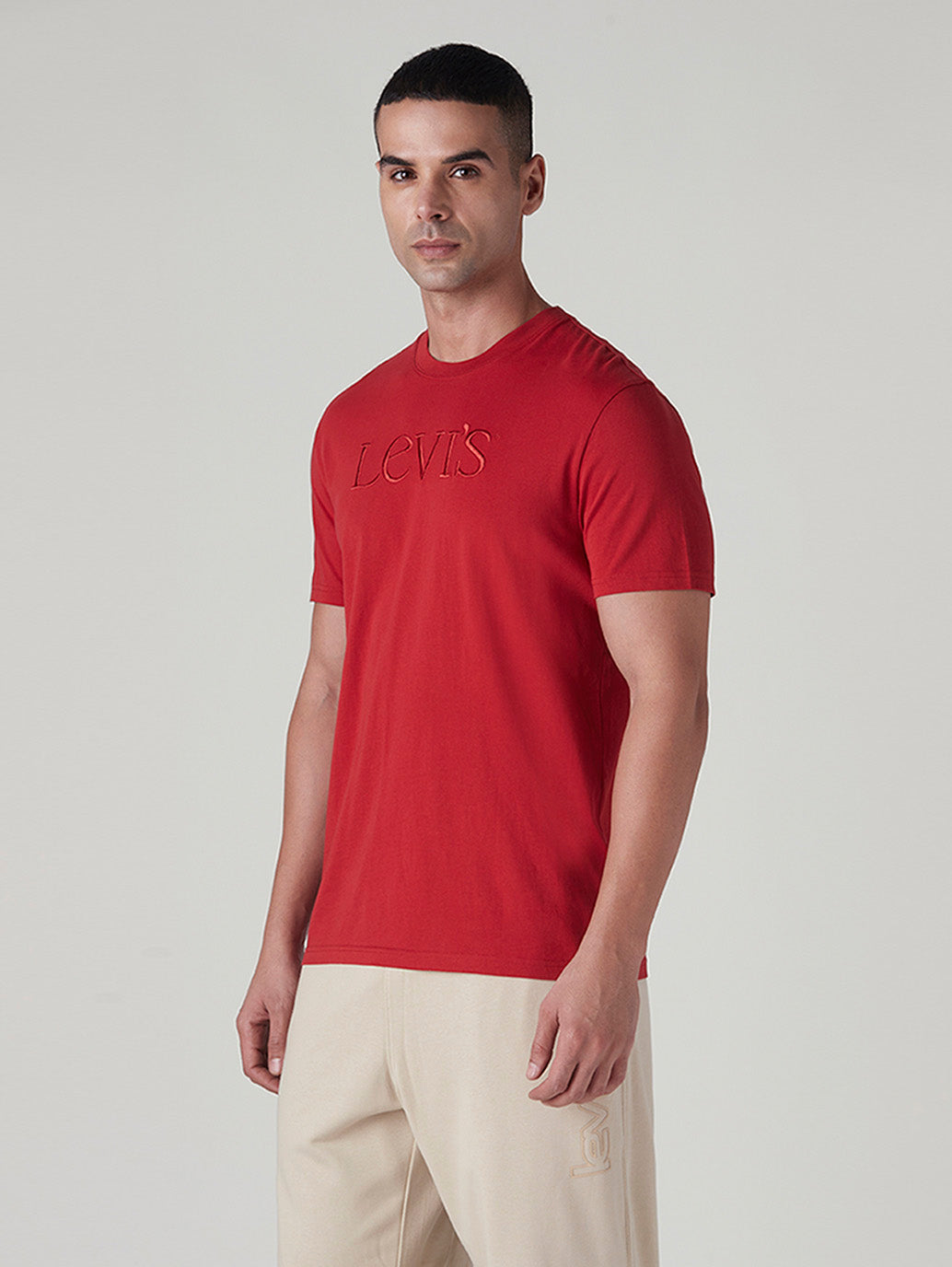 Men's Embroidered Slim Fit Jersey T-Shirt - Side View