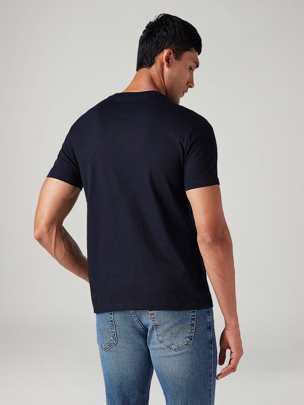 Men's Logo Printed Slim Fit T-Shirt - Back View
