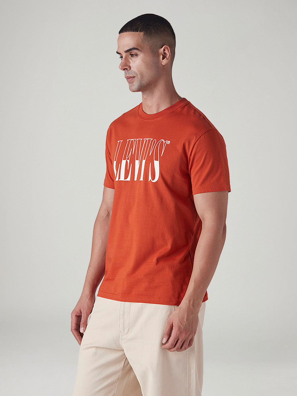 Men's Logo Printed Slim Fit T-Shirt - Side View