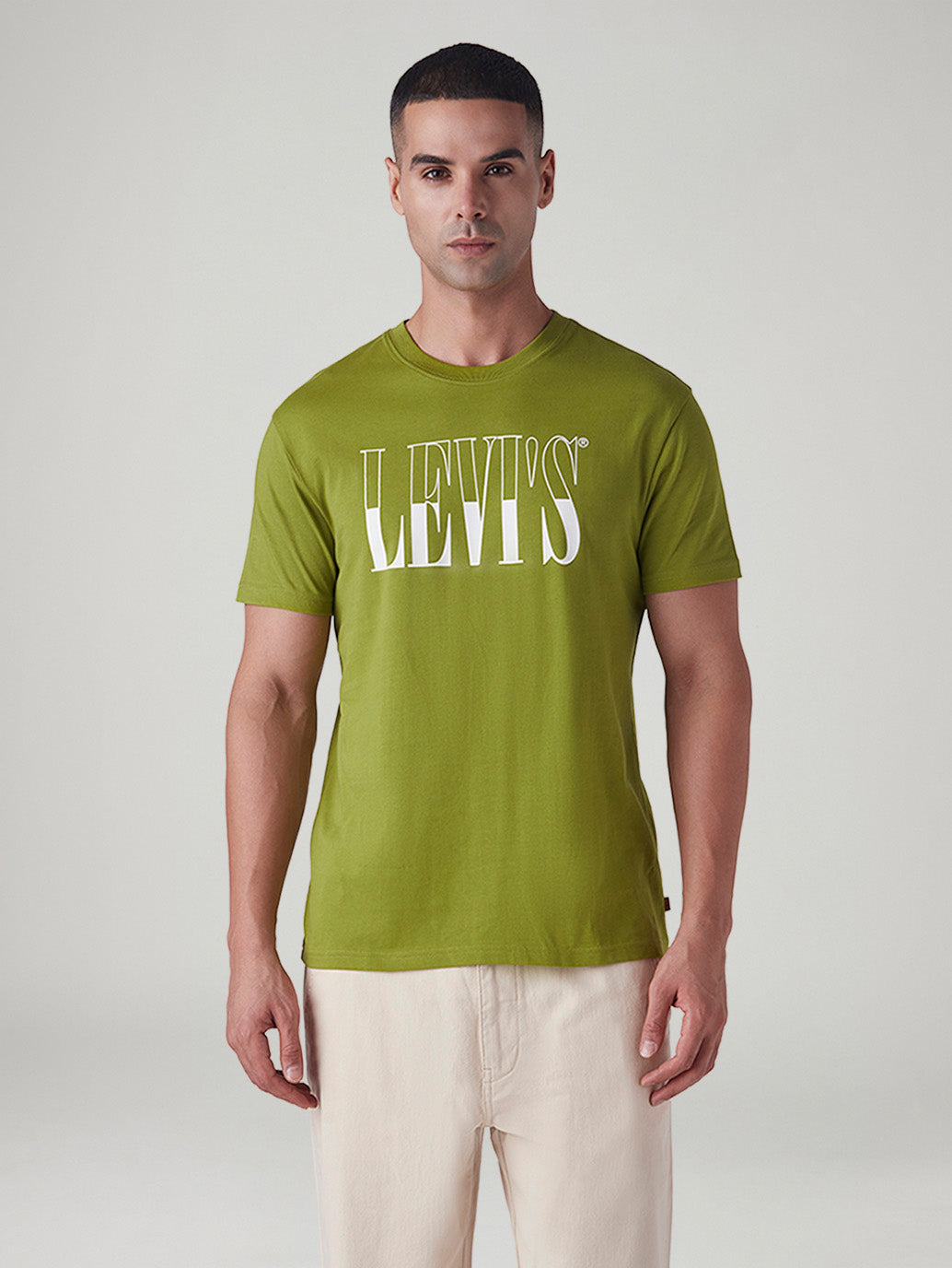 Men's Logo Printed Slim Fit T-Shirt - Front View