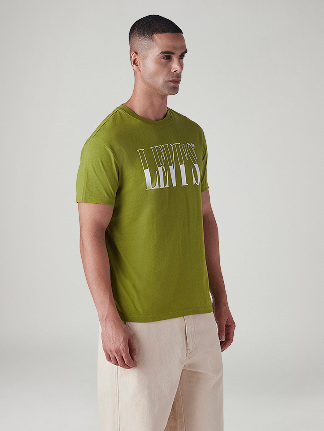 Men's Logo Printed Slim Fit T-Shirt - Side View