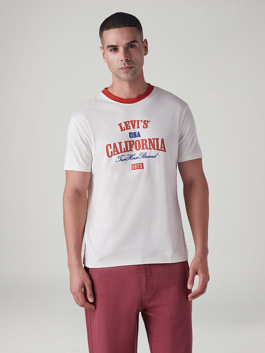 Men's Graphic Print Slim Fit T-Shirt - Front View