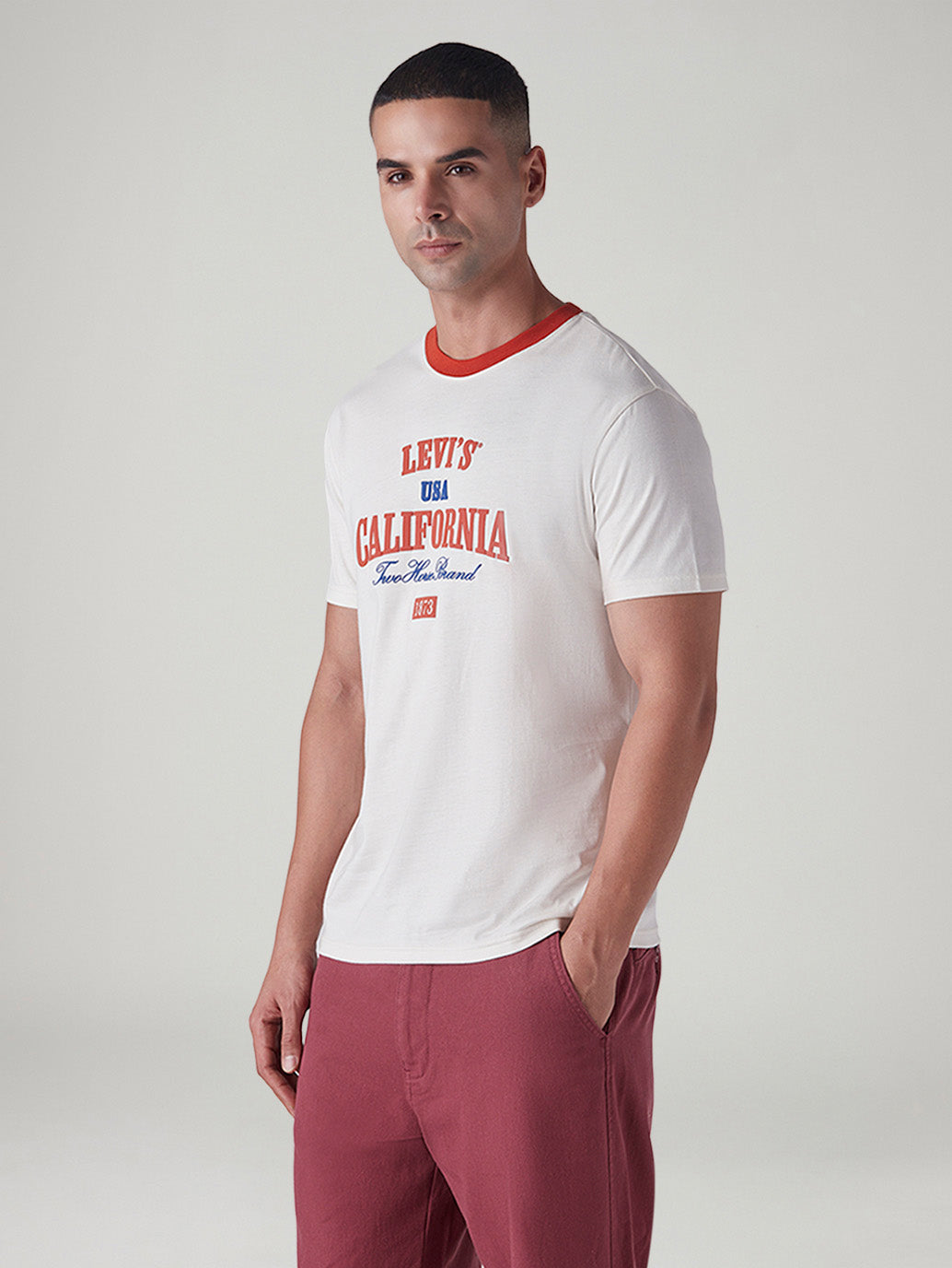 Men's Graphic Print Slim Fit T-Shirt - Side View