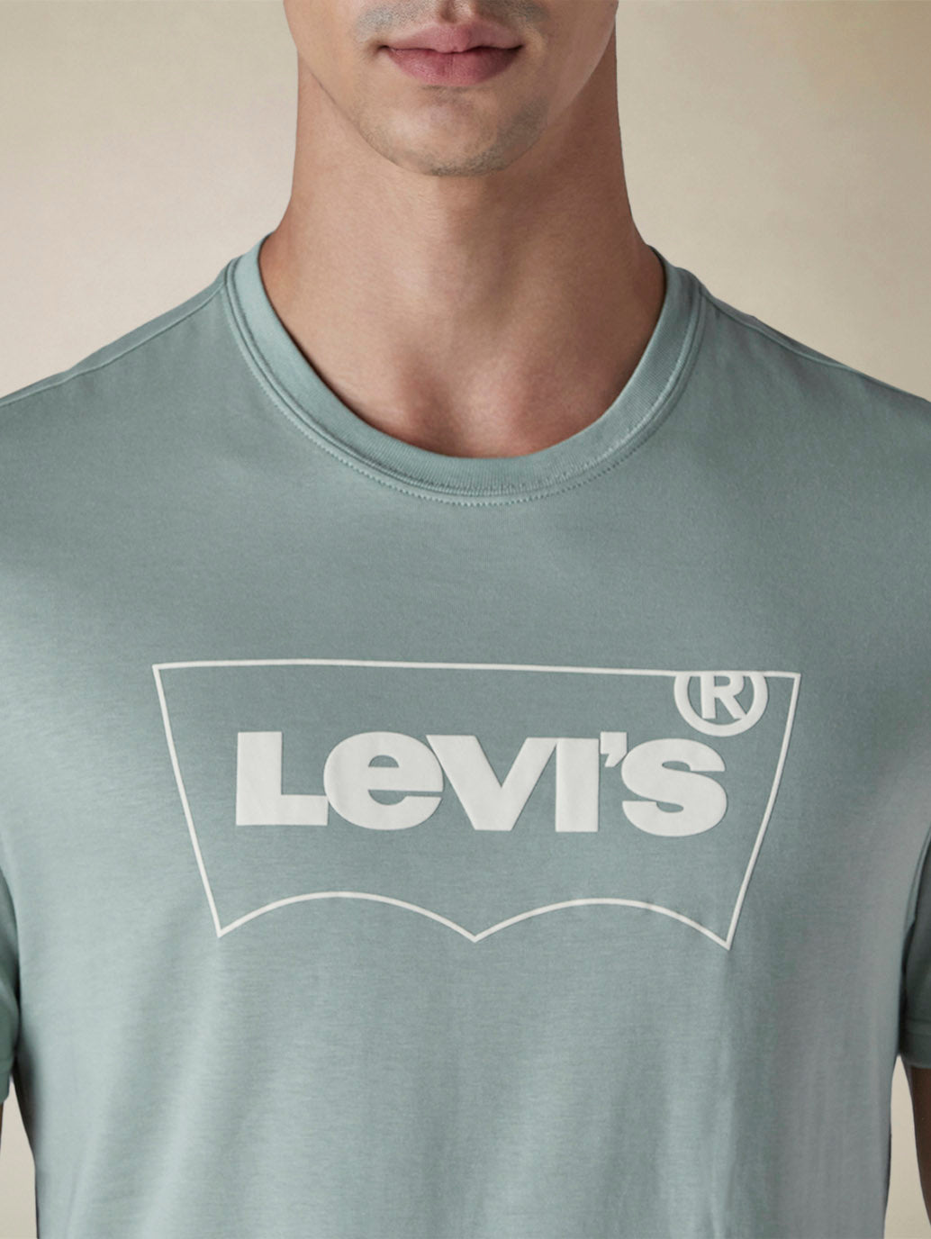 Men's Solid Round Neck Slim Fit Jersey T-Shirt - Detail View