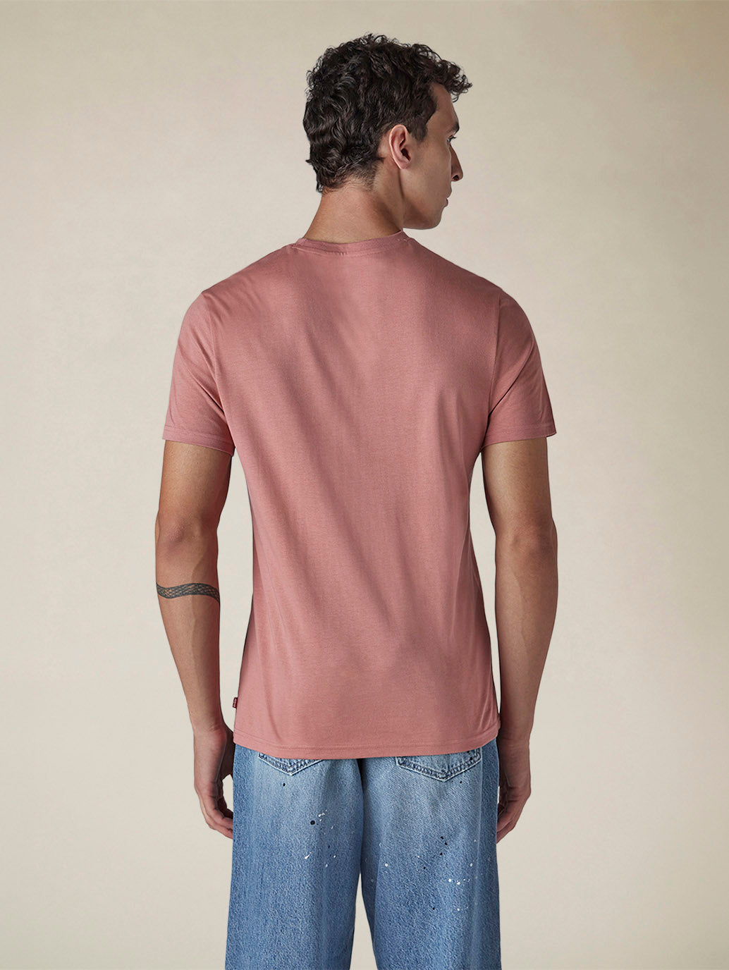 Men's Solid Round Neck Slim Fit Jersey T-Shirt - 51b75384-89c2-4381-a3cc-31f8cd7cf583 View