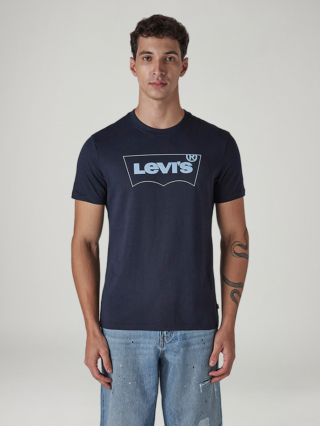 Men's Solid Round Neck Slim Fit Jersey T-Shirt - Front View