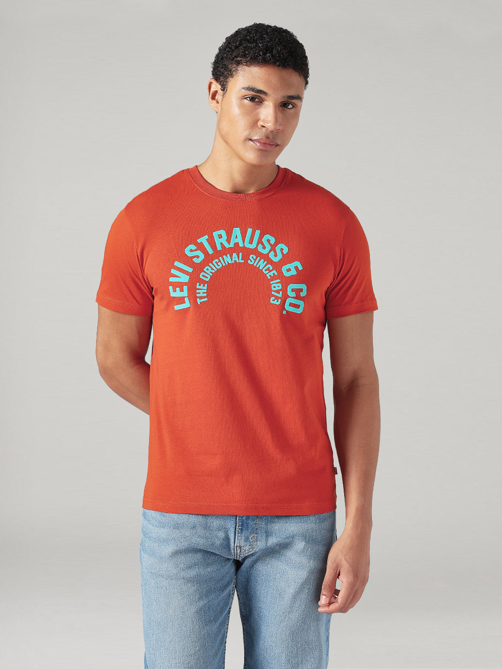 Men's Solid Slim Fit Jersey T-Shirt - Front View