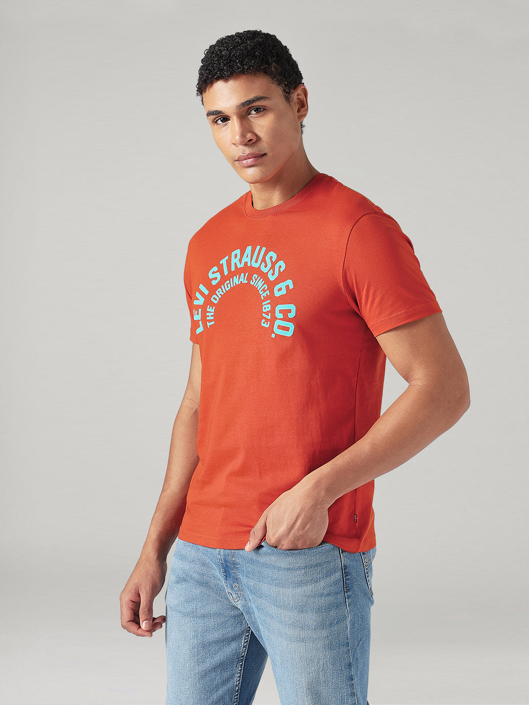 Men's Solid Slim Fit Jersey T-Shirt - Side View