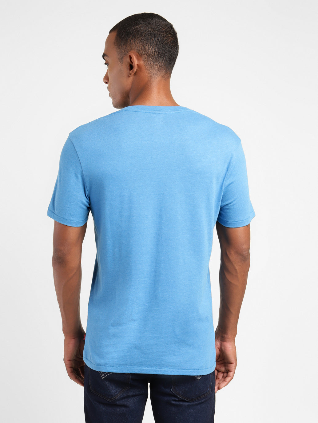Men's Solid V Neck T-shirt Blue - 24b62b2e-8759-4fcc-8f9f-05c0671998e7 View
