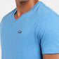 Men's Solid V Neck T-shirt Blue - fb3a6fa6-9041-400f-909f-cd55bd220ab9 View