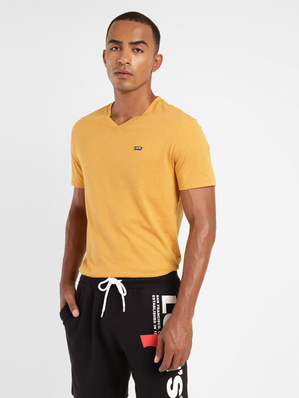 Men's Solid V Neck T-shirt - 8dca651d-3999-4e6a-97cd-0285d406457e View