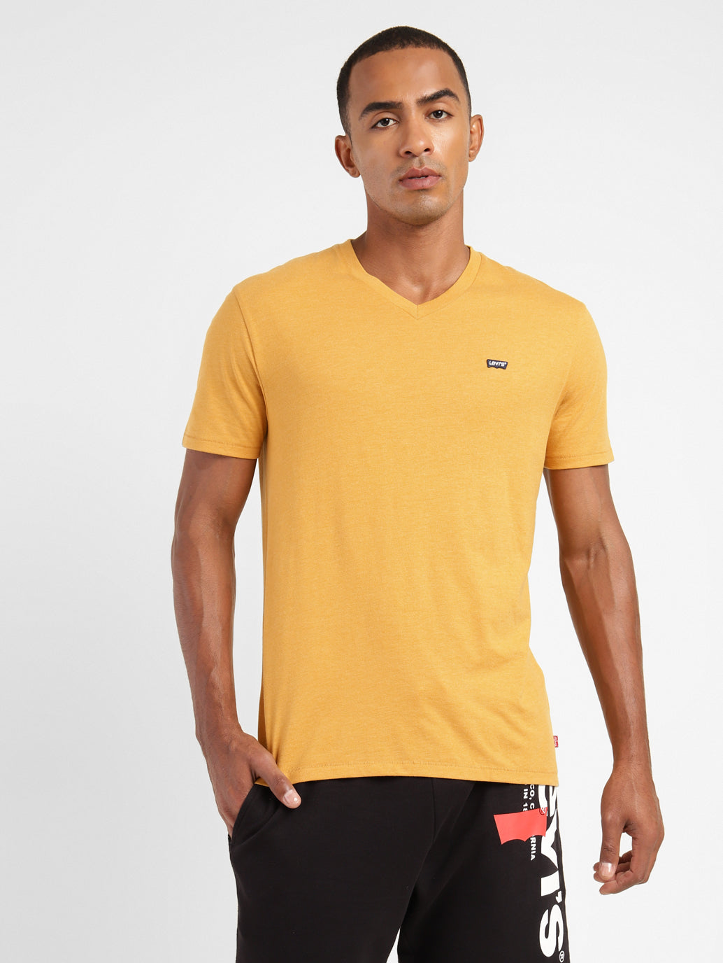 Men's Solid V Neck T-shirt - 3dc715b9-0a83-453f-b5c2-170e2db1b760 View
