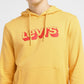 Men's Brand Logo Yellow Hooded Sweatshirt - Frontdetails View