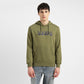 Men's Graphic Print Green Hooded Sweatshirt - Front View