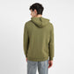 Men's Graphic Print Green Hooded Sweatshirt - Back View