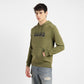 Men's Graphic Print Green Hooded Sweatshirt - Side View