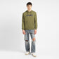 Men's Graphic Print Green Hooded Sweatshirt - ModelFront View