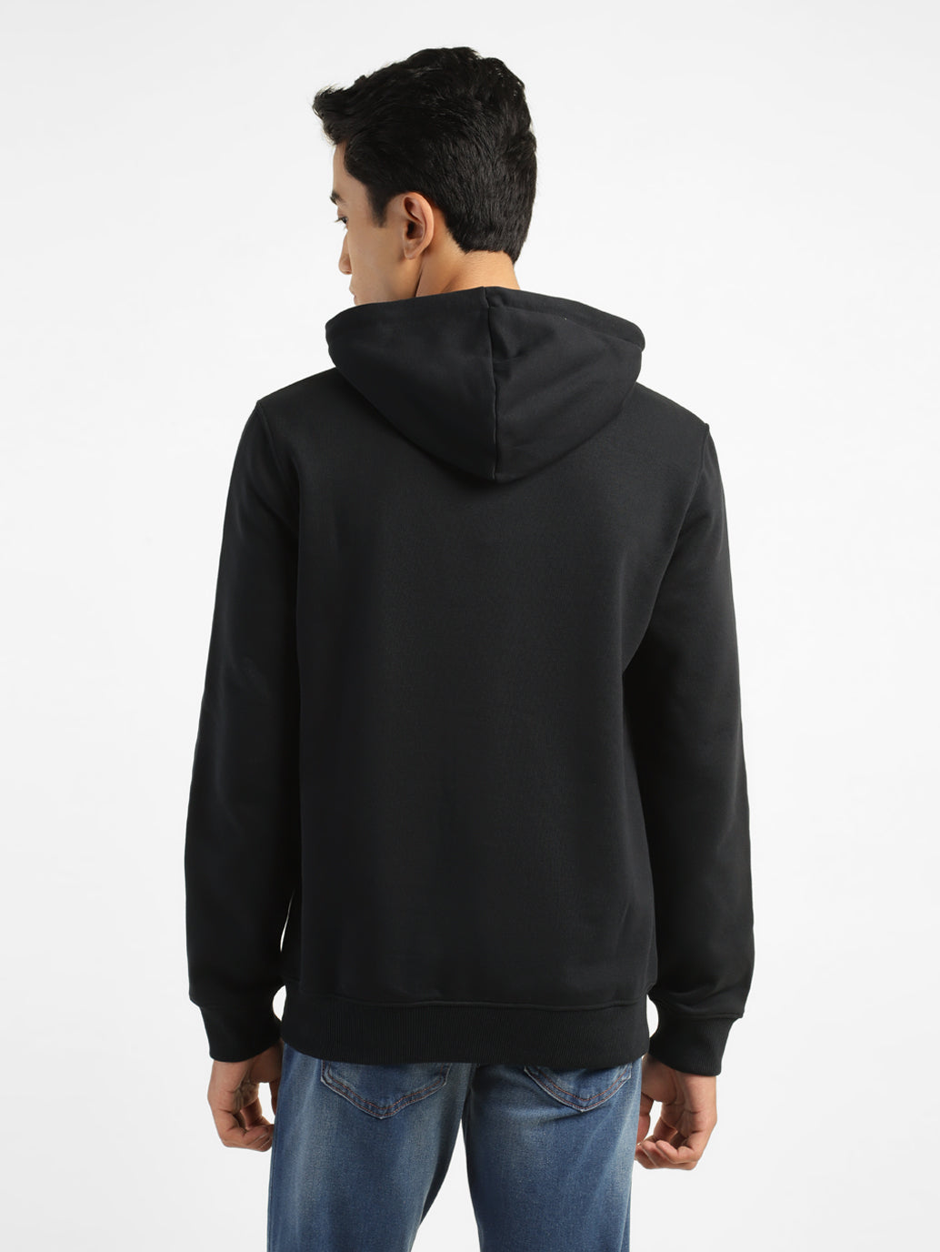 Men's Graphic Black Hooded Sweatshirt - e1e71f75-8685-425b-b171-793d5ca520d2 View