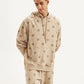 Men's Printed Khaki Hooded Sweatshirt - Styleshot View