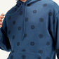 Men's Printed Navy Hooded Sweatshirt - Detail View