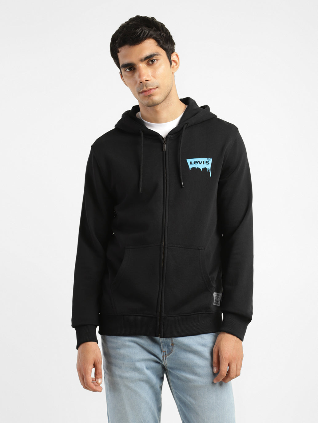 Men's Solid Black Hooded Sweatshirt - b185d6eb-e53b-4acc-a2ae-2eb9fd85e7ec View