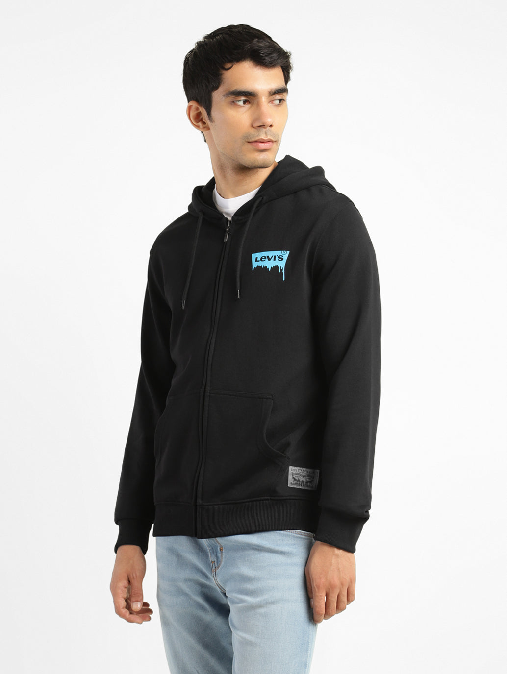 Men's Solid Black Hooded Sweatshirt - 4b2bc3c7-3270-44c4-bb43-f3009ba78015 View