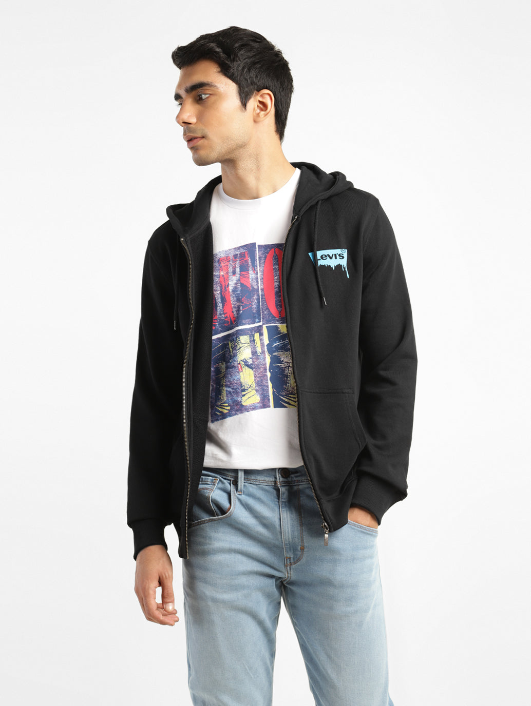 Men's Solid Black Hooded Sweatshirt - d97b8fe4-da6f-4497-a33f-6a7e8a6ae79d View