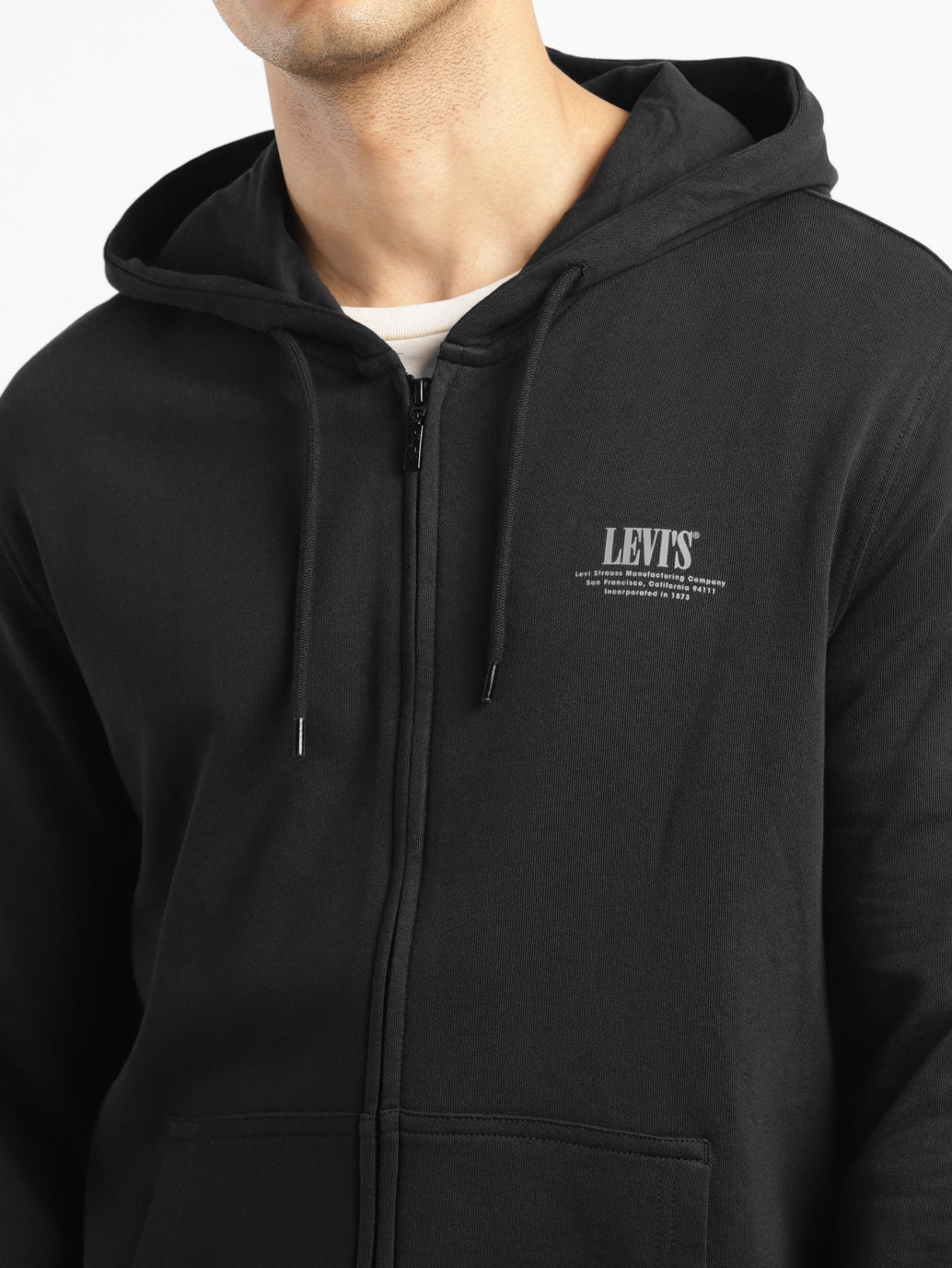 Men's Solid Black Hooded Sweatshirt - a282af74-290d-466f-b35d-16d2ca4d663c View