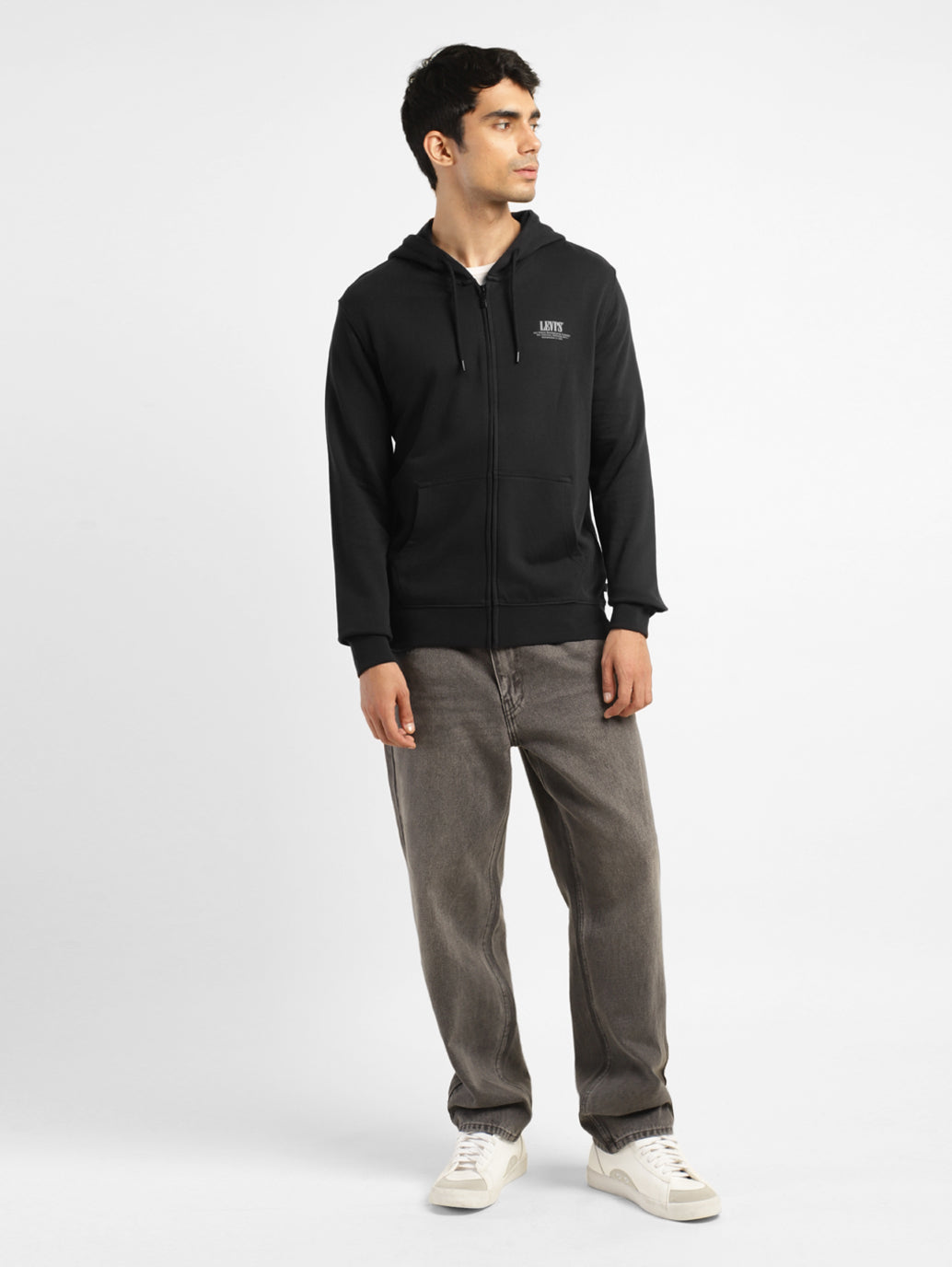 Men's Solid Black Hooded Sweatshirt - f1f23734-833c-437c-b474-689b64a80426 View