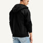 Men's Solid Black Hooded Sweatshirt - 128138dc-3e0e-46e2-95ef-a575afa926ad View