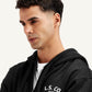 Men's Solid Black Hooded Sweatshirt - 4fa3a321-56ba-4903-af09-a92391724368 View