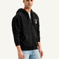 Men's Solid Black Hooded Sweatshirt - 7f550fff-3ae5-44d1-9492-8b392f650ea8 View
