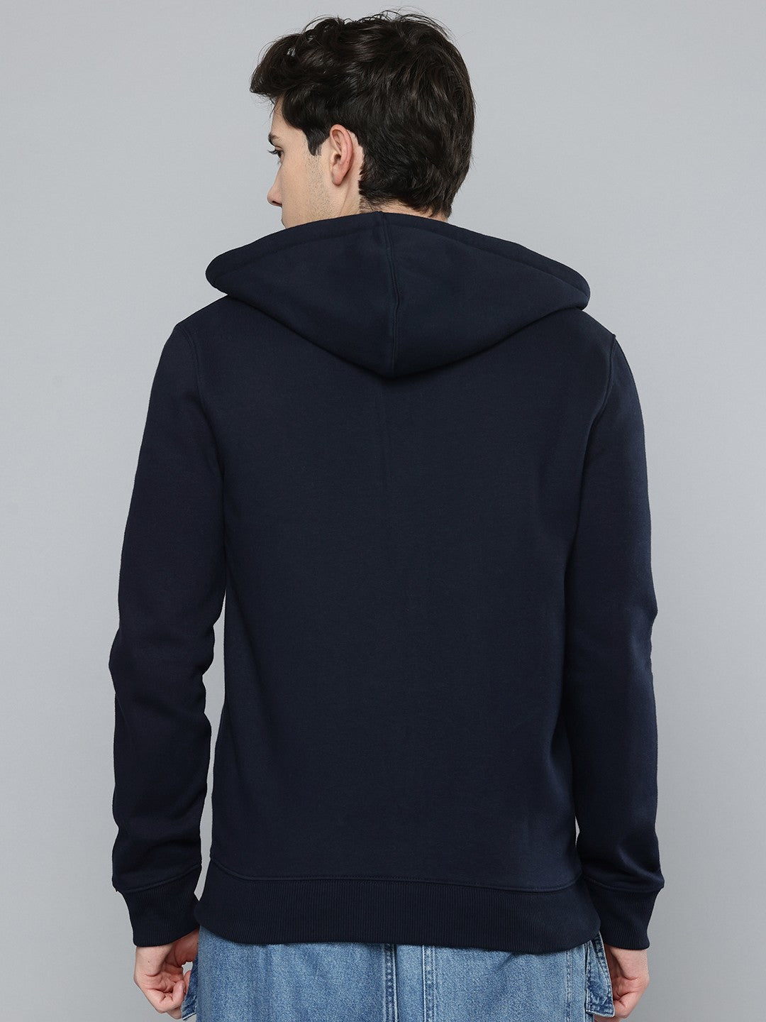Men's Solid Navy Sweatshirt - 4 View