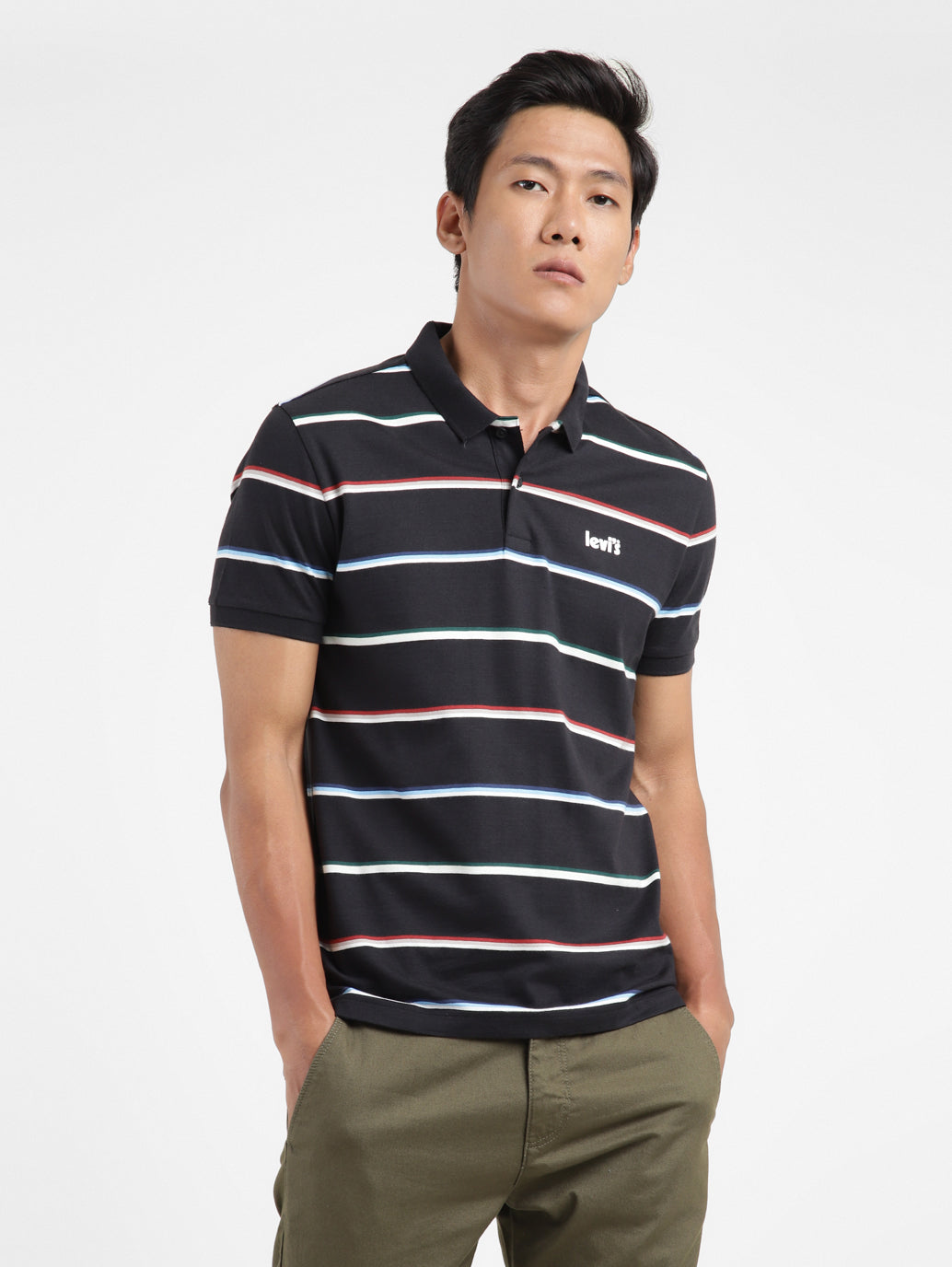 Men's Striped Polo T-shirt