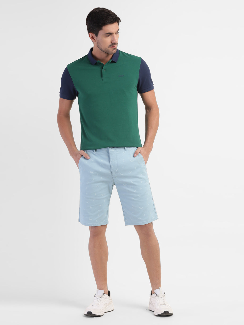 Men's Colorblock Polo T-shirt Green - d537d08b-6d7e-420c-8ce7-002f580012ee View