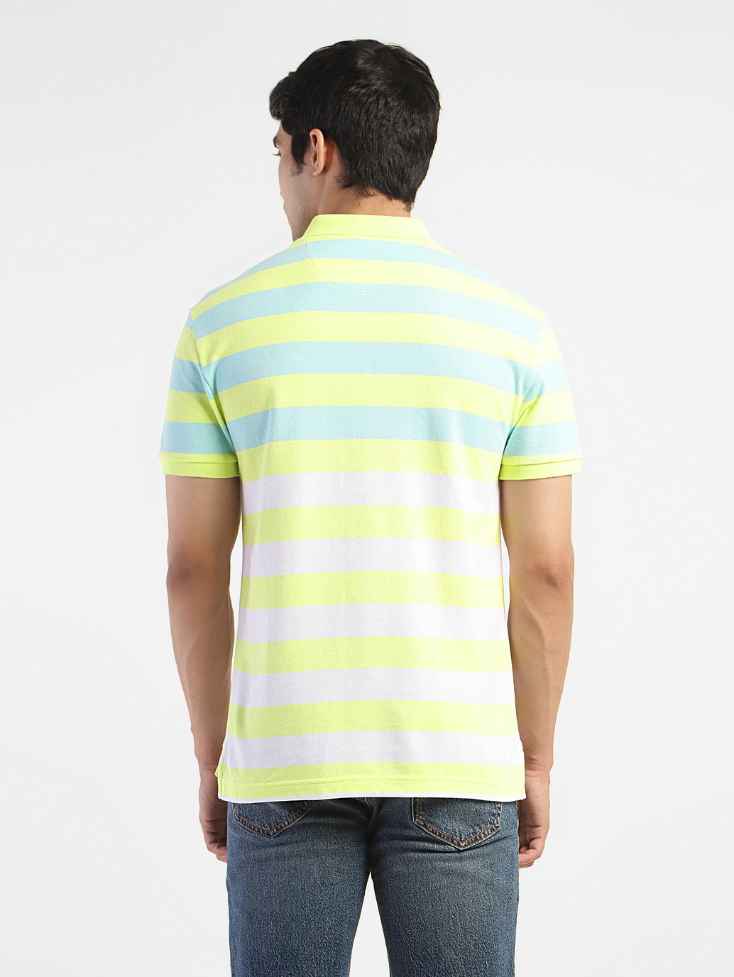 Men's Colorblock Polo T-shirt Yellow - d68092d6-d28e-44d1-bc7c-9e16f4d5c118 View