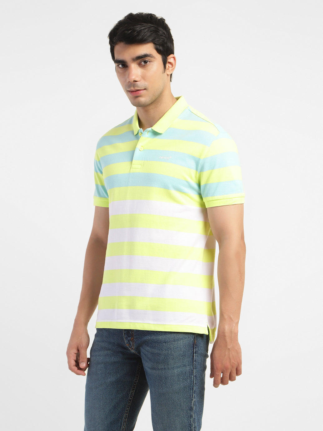 Men's Colorblock Polo T-shirt Yellow - b576d646-ce5b-4367-83f3-acac1114e62f View