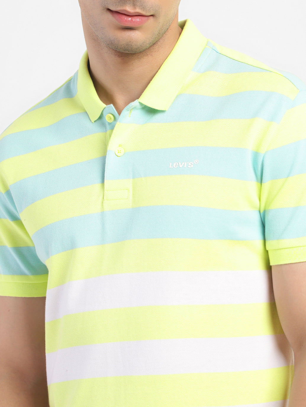 Men's Colorblock Polo T-shirt Yellow - df4cc7c6-8ef2-4f03-9814-f87e9c609e75 View