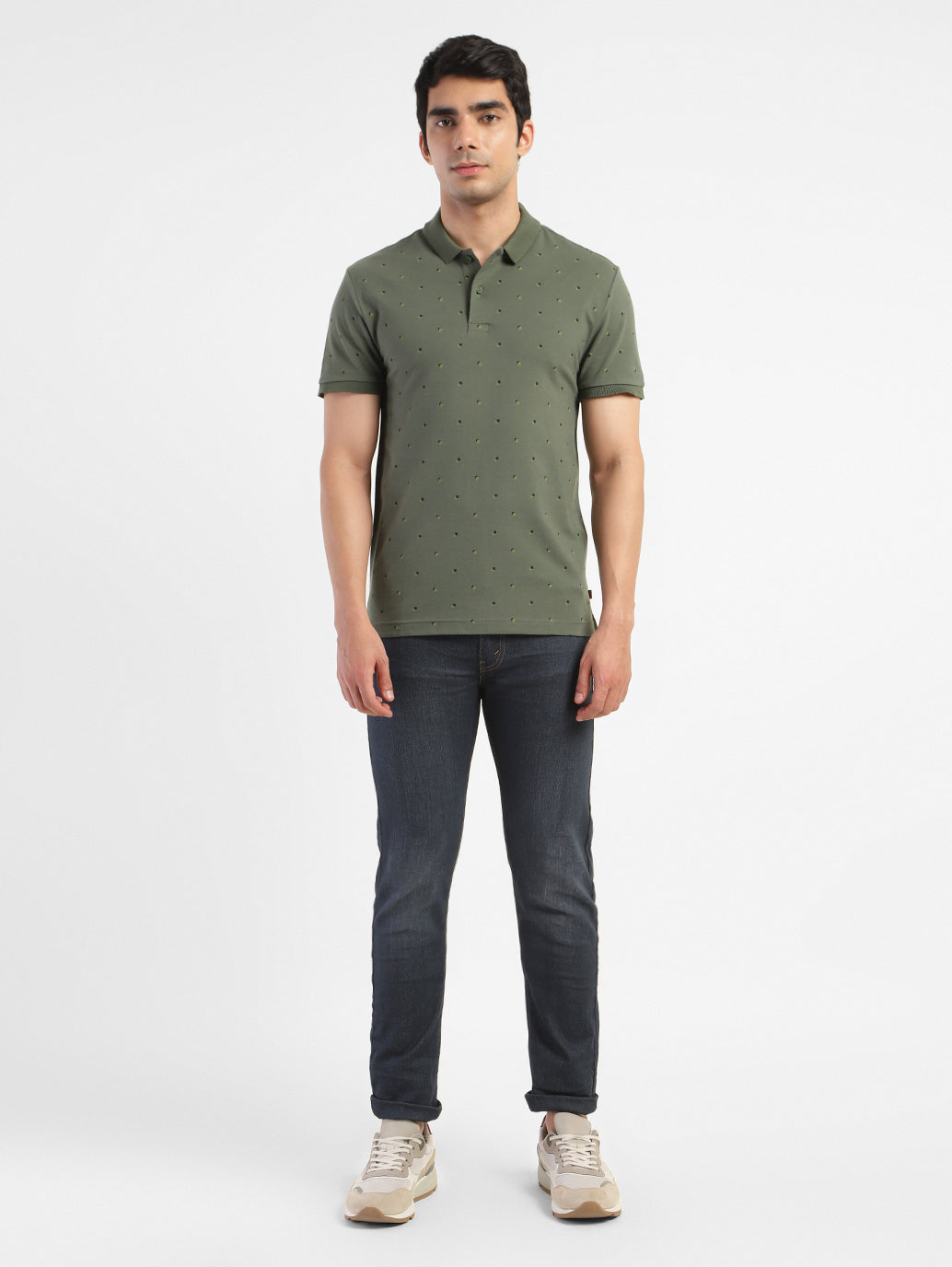 Men's Geometric Print Polo T-shirt - 26091277-2c71-4ea9-95fb-789f83f2eac6 View